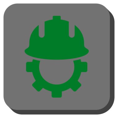 Geliştirme kask yuvarlak kare vektör simgesi