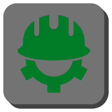 Geliştirme kask yuvarlak kare vektör simgesi