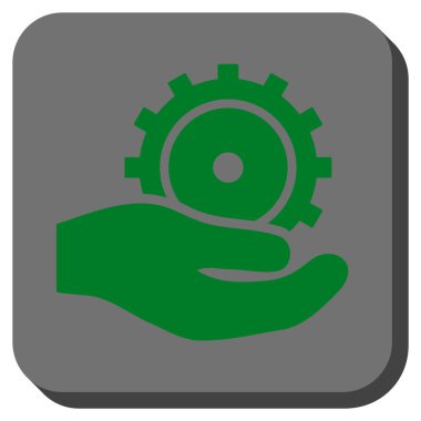 Geliştirme hizmeti yuvarlak kare vektör simgesi