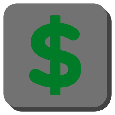 Doları yuvarlatılmış kare vektör simgesi