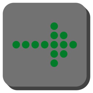 Noktalı ok sağ yuvarlak kare vektör simgesi