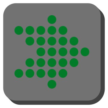 Noktalı ok sağ yuvarlak kare vektör simgesi