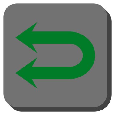 Çift sol ok yuvarlak kare vektör simgesi