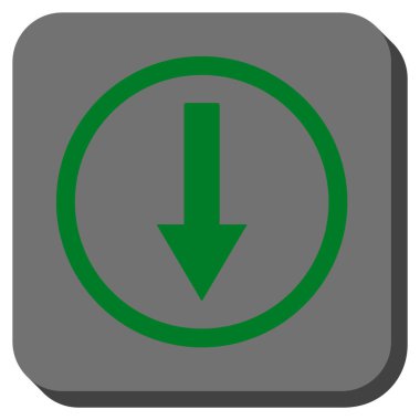 Aşağı yönlü ok yuvarlak kare vektör simgesi