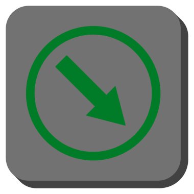 Aşağı doğru yuvarlak ok yuvarlatılmış kare vektör simgesi