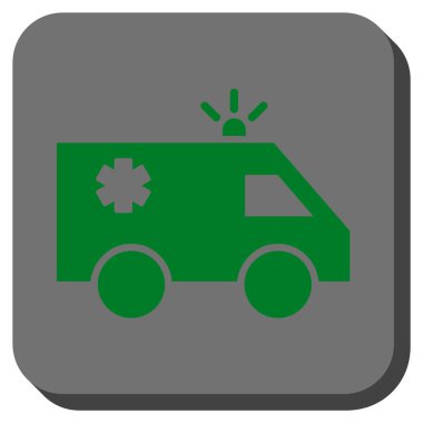 Acil araba yuvarlak kare vektör simgesi