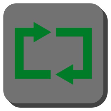 Exchange okları yuvarlak kare vektör simgesi