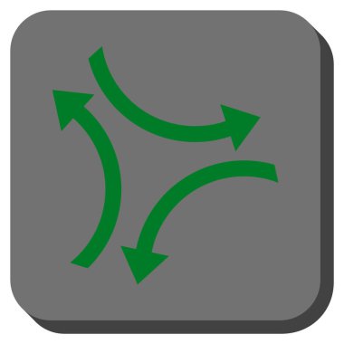 Exchange okları yuvarlak kare vektör simgesi