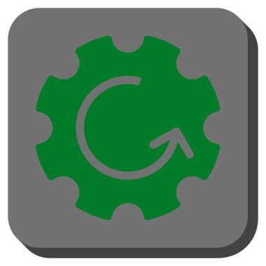 Dişli döndürme yuvarlak kare vektör simgesi