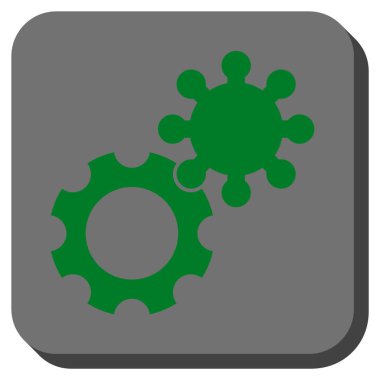 Gears'ı yuvarlak kare vektör simgesi
