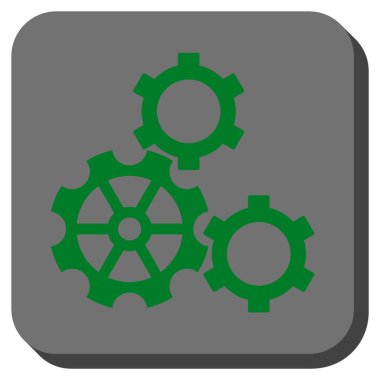 Gears'ı yuvarlak kare vektör simgesi