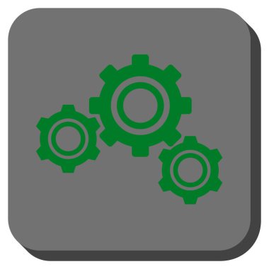 Gears'ı yuvarlak kare vektör simgesi