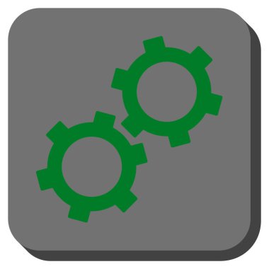 Gears'ı yuvarlak kare vektör simgesi