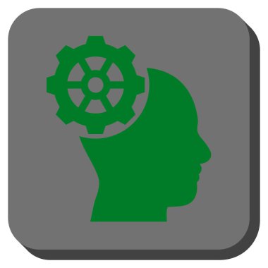 Kafa dişli yuvarlak kare vektör simgesi