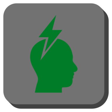 Baş ağrısı yuvarlatılmış kare vektör simgesi