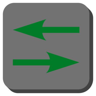 Yatay Exchange okları yuvarlak kare vektör simgesi