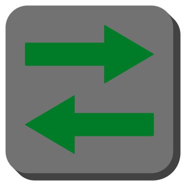 Yatay Çevir okları yuvarlak kare vektör simgesi