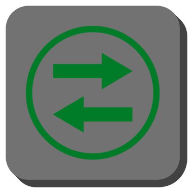 Yatay Çevir okları yuvarlak kare vektör simgesi