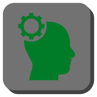 Akıl dişli yuvarlak kare vektör simgesi