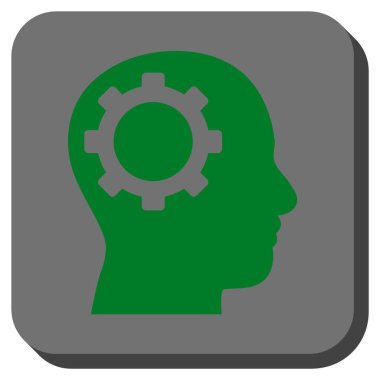 Akıl dişli yuvarlak kare vektör simgesi