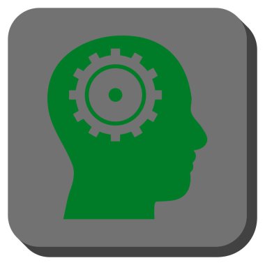 Akıl yuvarlatılmış kare vektör simgesi