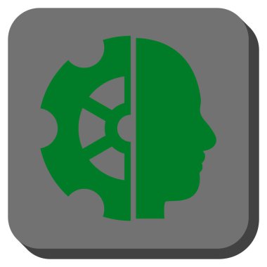 Akıl yuvarlatılmış kare vektör simgesi