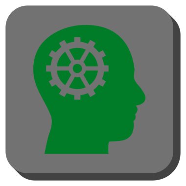 Akıl yuvarlatılmış kare vektör simgesi