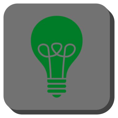 Lamba ampul yuvarlak kare vektör simgesi