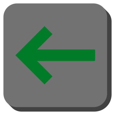 Sol ok yuvarlak kare vektör simgesi