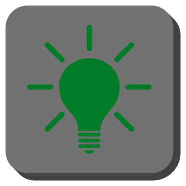 Ampul yuvarlak kare vektör simgesi