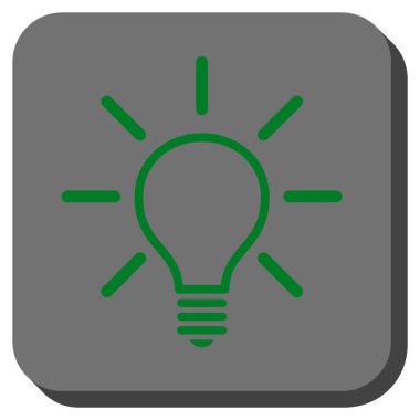 Ampul yuvarlak kare vektör simgesi