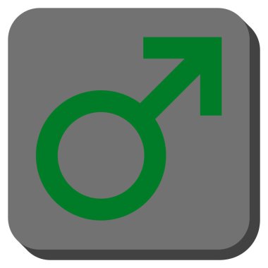 Erkek sembolü kare vektör simge yuvarlak