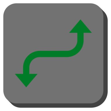 Tam tersi kavisli ok yuvarlatılmış kare vektör simgesi