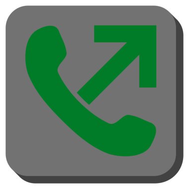 Çağrı giden yuvarlak kare vektör simgesi