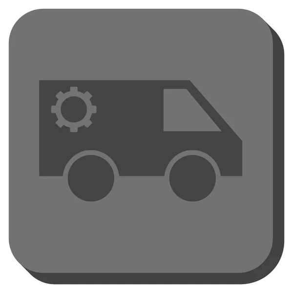 Servicio de coches redondeados cuadrado Vector icono — Vector de stock