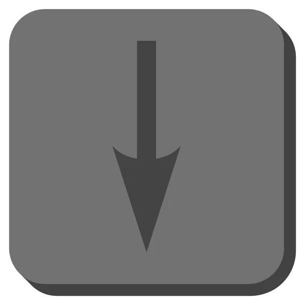 Ostrými šipka dolů zaoblený čtverec vektorové ikony — Stockový vektor