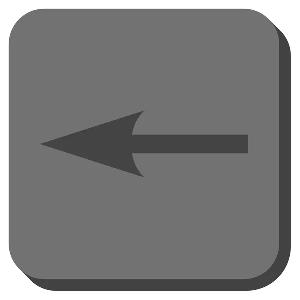 Seta afiada esquerda arredondada vetor quadrado ícone — Vetor de Stock