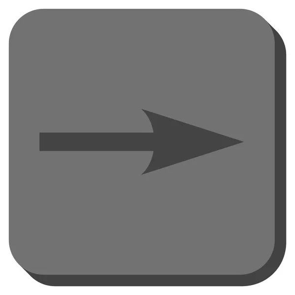 Flecha aguda derecha redondeada cuadrado Vector icono — Vector de stock