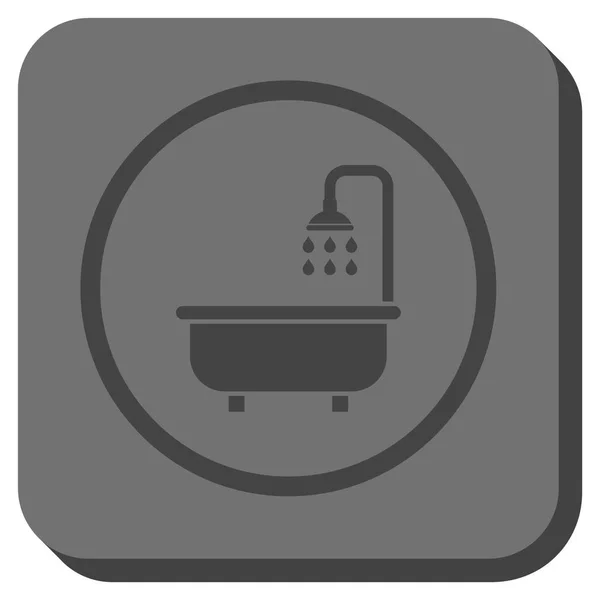 Duş Banyo yuvarlak kare vektör simgesi — Stok Vektör