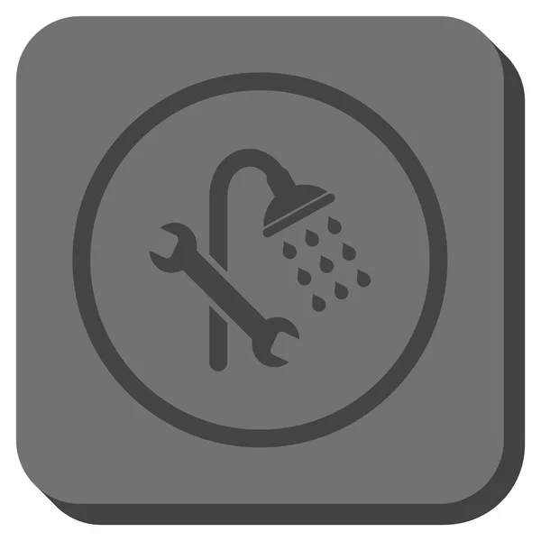 Sprcha instalatérské zaoblený čtverec vektorové ikony — Stockový vektor