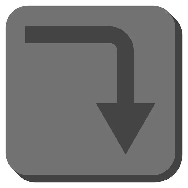 Turn Down afgeronde vierkante Vector Icon — Stockvector