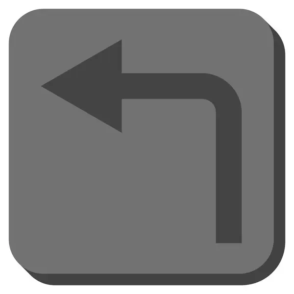 Turn Left afgerond vierkant Vector Icon — Stockvector