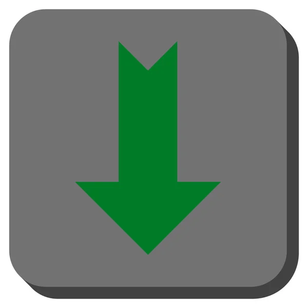 Pfeil nach unten abgerundetes quadratisches Vektorsymbol — Stockvektor