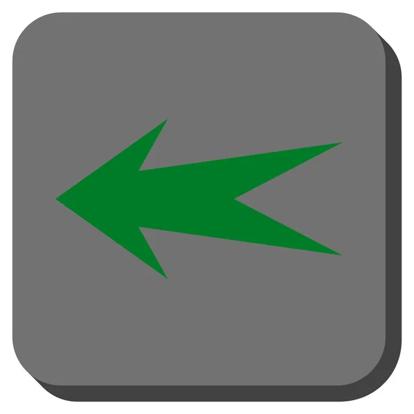 Freccia sinistra arrotondata Icona vettoriale quadrata — Vettoriale Stock