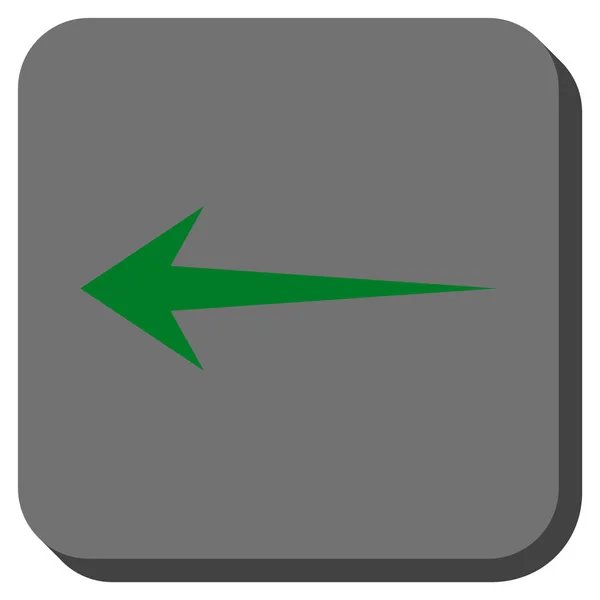 Seta esquerda arredondada vetor quadrado ícone — Vetor de Stock