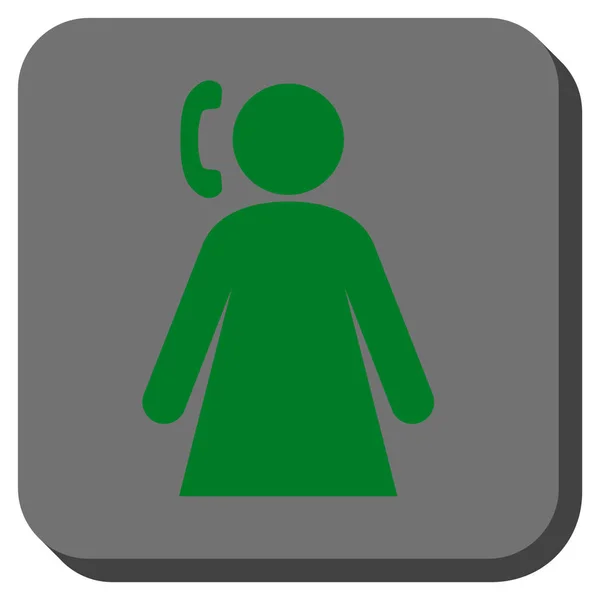 Roeping vrouw afgerond vierkant Vector Icon — Stockvector