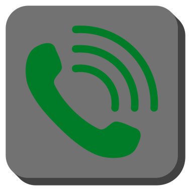 Telefon görüşmesi yuvarlak kare vektör simgesi