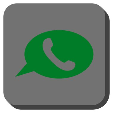 Telefon mesajı yuvarlak kare vektör simgesi