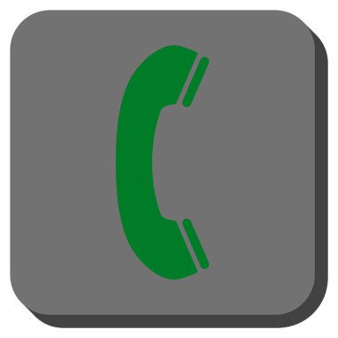Telefon alıcı yuvarlak kare vektör simgesi