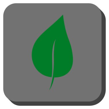 Bitki yaprak yuvarlak kare vektör simgesi